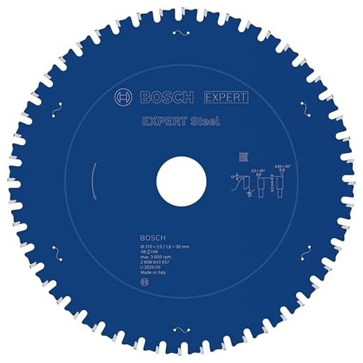 Bosch Professional 2 608 643 057 - Hoja de sierra circular Expert for Steel (210 x 30 2,0 mm, 48)