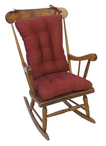 Klear Vu Tyson Extra Large Fabric Rocking Cushions Chair Pad Set, Red