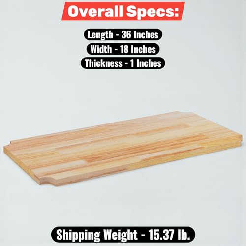 Tabla de cortar rectangular de madera 36x18x1 pulg miniatura 2