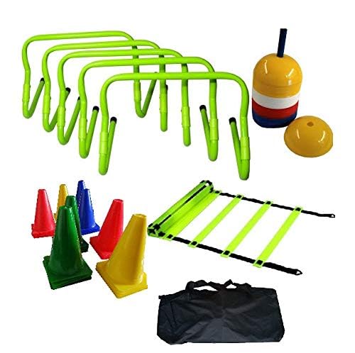 CW Leader Track & Field Training Kit PVC Hurdle Agility Marker Cones School Model Kits for Running Ladder Combo for Men and Women Sports Training Full Kit Equipment Bundle Package Combo Set-image-24