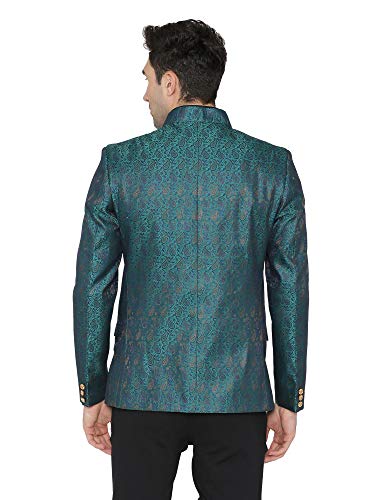 WINTAGE Men's Banarsi Rayon Cotton Casual and Festive Indian Jodhpuri Grandad Bandhgala Blazer : 4 Colors3
