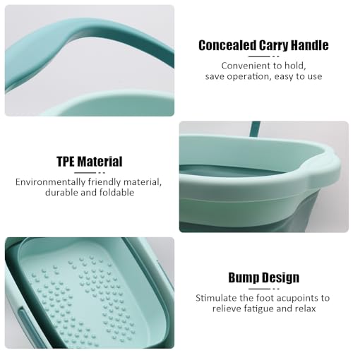 Bañera para pies plegable de 15L con 8 rodillos de masaje 3