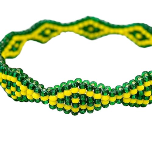 Orunmila Orisha Ilde Bracelet – Green & Yellow Beaded Pulsera de Santeria for Protection & Guidance