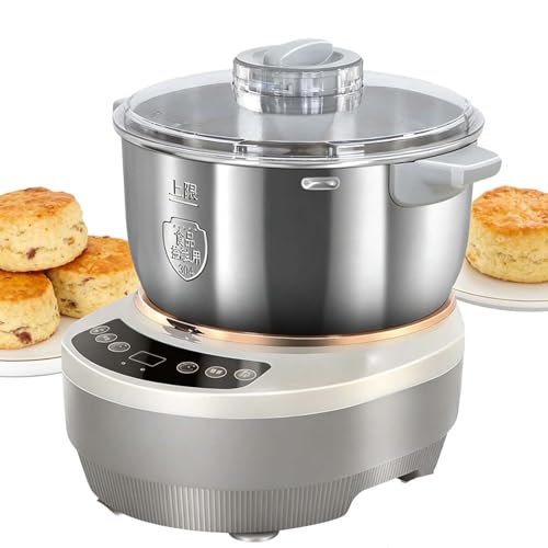 EXSHUING Amasadora De Acero Inoxidable Para Repostería Casera, Amasadora Automática Con Función De Fermentación, Amasado Ajustable De 1 A 40 Min Y Fermentación De 1 A 120 Min, Diseño Extraíble(7L)