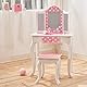 Fantasy Fields Kinder Schminktisch Mit Spiegel Und Hocker Frisiertisch Rosa/Weiß VEN-TD-11670F