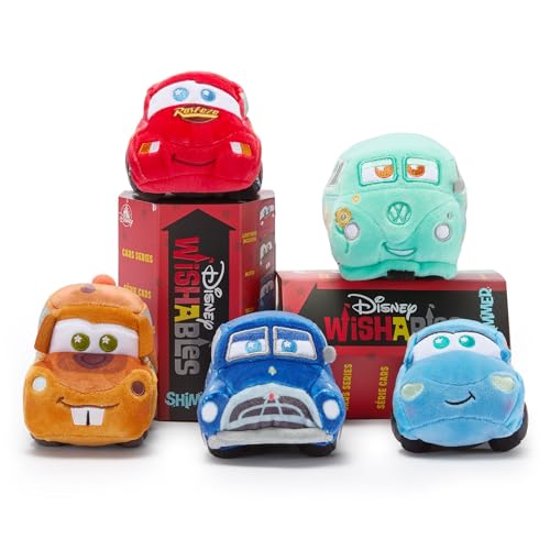 Disney Store Official Cars Wishables Shimmer Series - Disney Blind Box Plush - 5 Inch Mystery Toys with Detailed Micro Plush Sculpting, Embroidered Stars & Accents (Contains 1 Mystery Plushy)