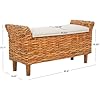 SAFAVIEH Home Collection Palermo Natural Woven Accent Bench with Cushioned Seat, Transitional Organic Bench for Bedroom, Entryway or Living Room (FOX6533B)