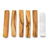 Palo Santo Sticks with Selenite, 5 Count – Natural Holy Wood for Meditation, Home Rituals and Mindful Spaces – by Healing Atlas
