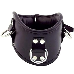 Rouge Garments – BDSM halsketting met 3 ringen, zwart, 1 stuk