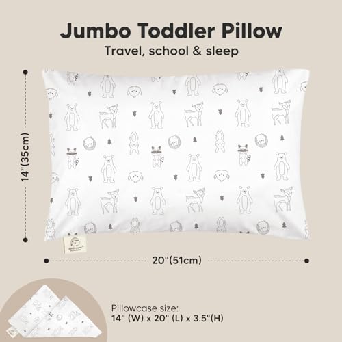 Keababies Toddler Pillow With Pillowcase, Jumbo 14X20 - Soft Organic Cotton Toddler Pillows thumb #2