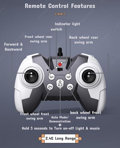 Image of Remote Control Stunt Robot Dog Toy for Kids 8 W /D RC Car | 360 Rotation, LED Eyes, Music & Dance | Rechargeable Smart Robot Pet Toy for Boys & Girls
