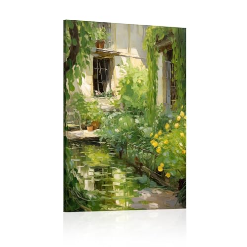 Toile art mural jardin de fleurs 35x55 cm sans cadre pour salon