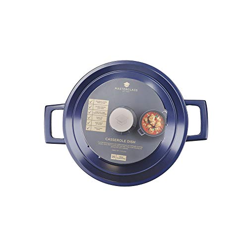 MasterClass MCMCRD24BLU Lightweight Casserole Dish with Lid, Induction Hob/Oven Safe Cast Aluminium, Metallic Blue 3 Gallery Image