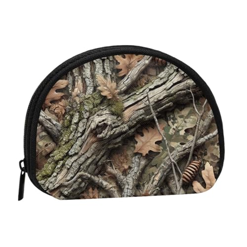 Portable Coin Purse Camo-Leaves-Tree-Branches Mini Zippered Money Pouch Card Holder