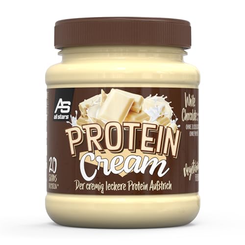 ALL STARS Protein Cream White Chocolate (330 g) – Der cremig leckere Protein Aufstrich ohne Zuckerzusatz & ohne Palmöl – 20% Whey Protein – High Protein Creme – Vegetarisch