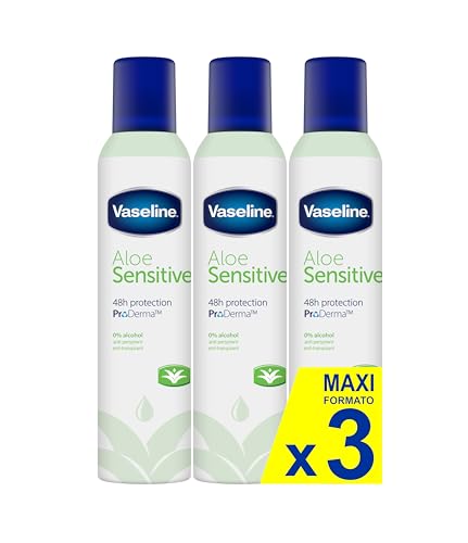Vaseline Aloe Sensitive 48h 250ml | 0% alcohol (pacco da 3)