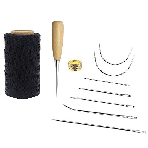 Kit Couture Cuir Showll - Fil Ciré 260m + 7 Aiguilles - Pour Canapé, Tente, Sacs