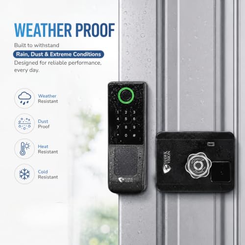 Image of Hawkvision Smart Lock Edge | Digital Rim Lock for Wooden & Metal Doors | 30-55mm Thickness |6-in-1 Unlock - Fingerprint, PIN, RFID, App, OTP & Manual Key | Remote Unlock via OTP |2-Year Brand Warranty