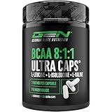 BCAA Ultra Caps 320 cápsulas - 1100 mg por Cápsula - Extra Alta Dosis y Puro - Relación 8:1:1 - L-Leucina, L-Isoleucina, L-Valina - Aminoácidos Esenciales
