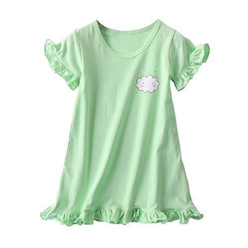 Little Girls Princess Nightgrown Toddler Summer Sleepwear Kids Short Sleeve Pajama Dresses