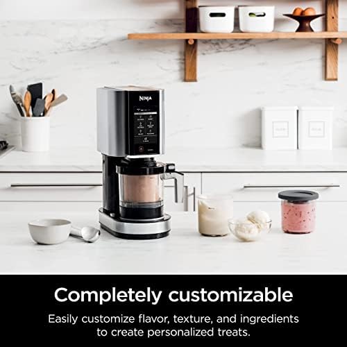 Ninja NC301C, CREAMi Ice Cream, Gelato, Milkshake, Sorbet, Smoothie Bowl, and Lite Ice Cream Maker, 7 One-Touch Programs (Canadian Version), 16oz - 2