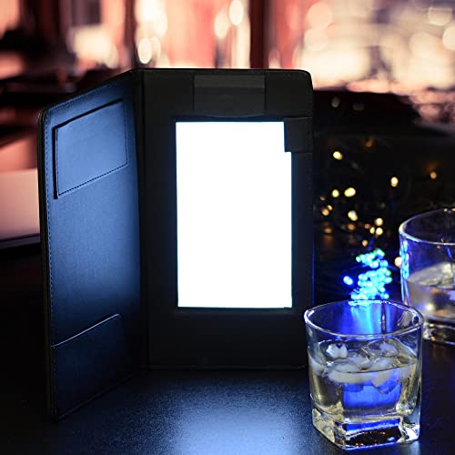 WeChef Folding LED Backlit Illuminated Black Leatherette Check Presenter/menu Holder