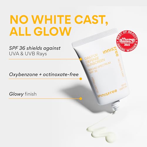 image for innisfree Daily UV Defense Sunscreen Broad Spectrum SPF 36, Invisible 