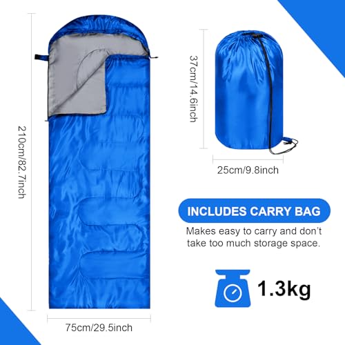Tudomro 3 Pcs Outdoor Camping Set Include 2 Sleeping Bag for Adults Kids 1 Beach Tent Sun Shelter Seasons Indoor Outdoor Waterproof Camping Accessories for Fishing Hiking - Thumbnail 3