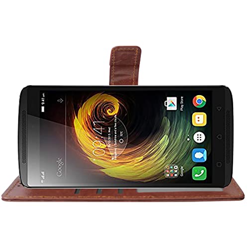 Image of Flip Cover Back Case for Lenovo K4 Note | Premium Leather Finish | Inbuilt Pockets & Stand | Flip Cover Back Case for Lenovo K4 Note (Brown)