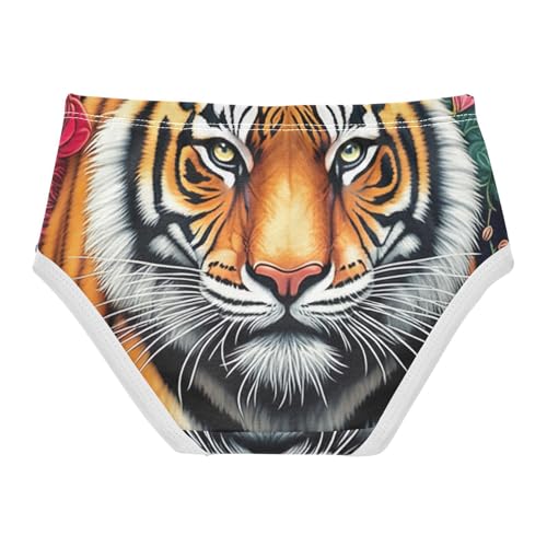 Cotton Girls Underwear Toddlers Tiger Red Roses Panties Little Girl Stylish Briefs Underpants 2t2