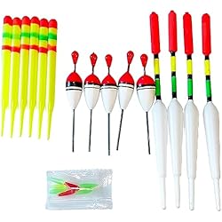 Boyas De Pesca Para Río BCBF 15 PCS boya plomos Pesca flotadores de Pesca Boyas para Pescar Bobbers de Pesca Flotador para Piscina, Pesca Salvaje, Lago, Pesca en el mar