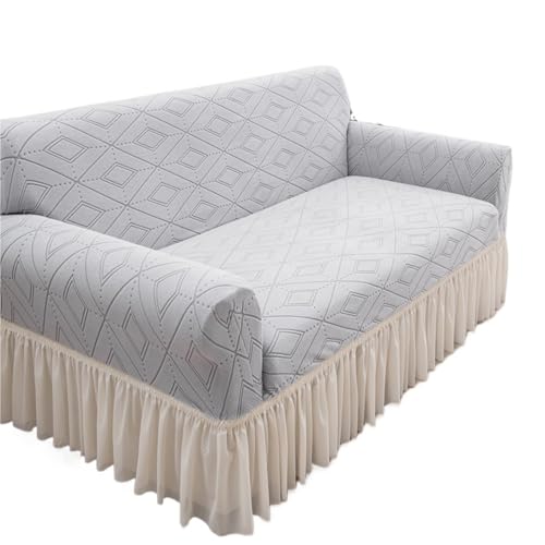 Housse de canapé jacquard pour masquer l'usure d'un vieux meuble - 2