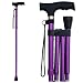 RMS Folding Cane - Foldable, Adjustable, Lightweight Aluminum Offset Walking Cane - Collapsible Walking Stick with Ergonomic Derby Handle - Ideal Daily Living Aid for Limited Mobility (Lavender)