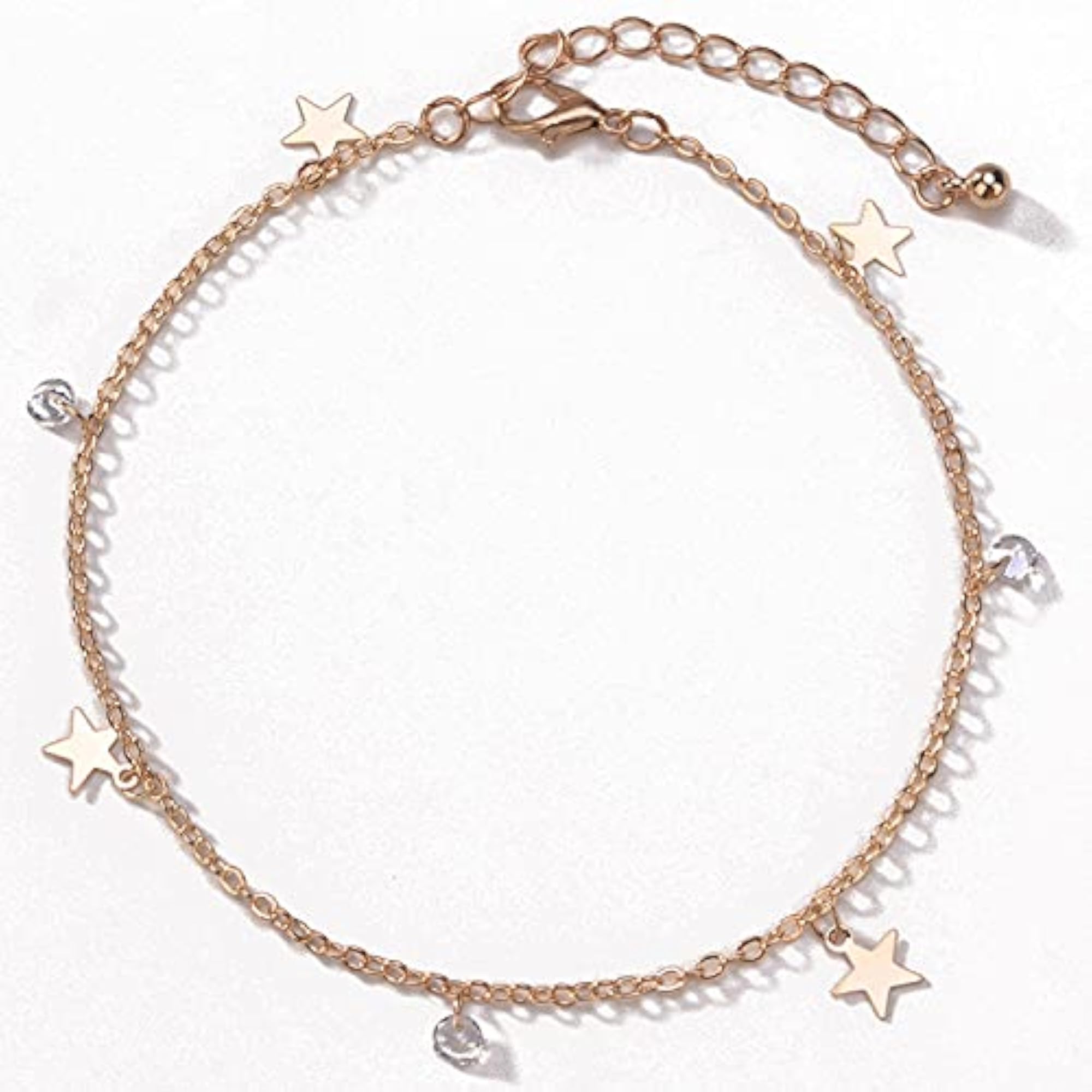 Personalized Trendy Adjustable Alloy Anklet Bracelet with Delicate Pendant