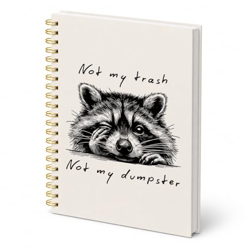 Carnet à spirales couverture rigide cahier ligné raton laveur Rusenbao A5