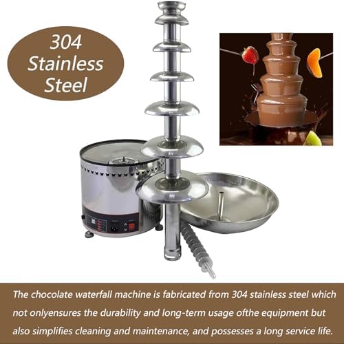7-Tier Large Capacity Chocolate Fountain Machine - Electric Fondue Fountain for Weddings & Parties, Heated Melting Chocolate Waterfall, Perfect Dessert Buffet Display