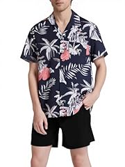 Navy Red Floral Black Shorts