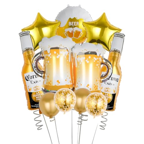 10 Piezas Globos de Papel de Cerveza, Cerveza, Gigante Globos de Aluminio, Grandes de Helio para Múnich Oktoberfest Regalo Niños Cumpleaños Traje Fiesta Nupcial