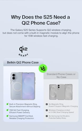 Image of Belkin SheerForce Magnetic Qi2 Protective Samsung Galaxy Series Cover /Grip, TPU /PC Material, Galaxy S25 Edge