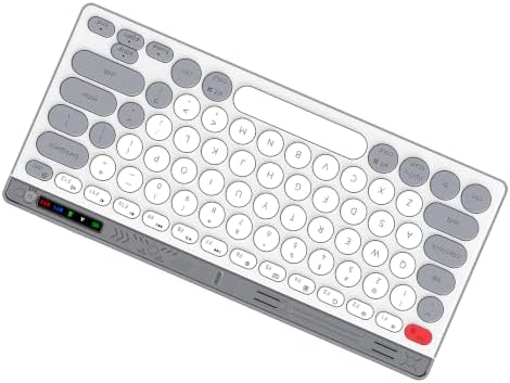 Cuifati Wireless Keyboard, Dual Mode 2.4G BT 3 Devices Switch Scissor Switch 78 Keys with Type C Charging, for Laptop Tablet Smartphone (White) — view 8