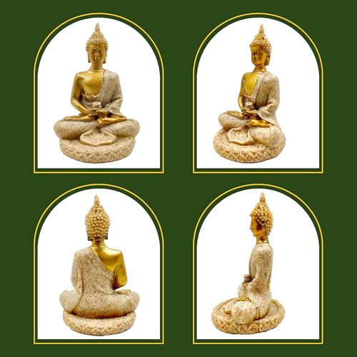 Image of Gautam Buddha Idol for Home Decor - Lord Buddha Statue for Car Dashboard, Office, Living Room, Meditation & Gifting Showpiece | Peaceful Gift Item | Size 8.5cm