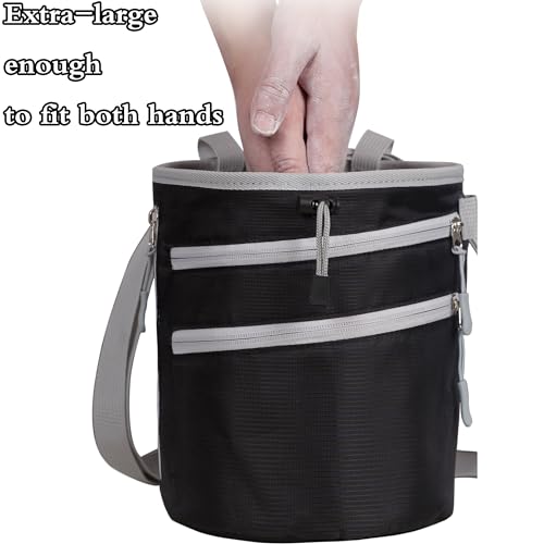 Chalkbag Boulder Chalk Bag für Bouldern - Großer Boulder-Chalkbag Kletterausrüstung (Upgraded)