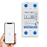 👍 Excelente rendimiento: este monitor de energía de medidor inteligente monofásico es un medidor de larga duración con la ventaja de una alta estabilidad, alta capacidad de sobrecarga, baja pérdida de energía y pequeño volumen. Montaje en riel DIN de 35 mm, es fácil de instalar