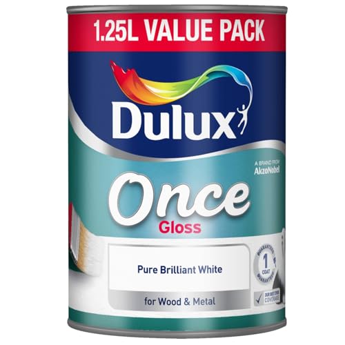 AXpower Inspirational Technology Empowering People Once High Gloss Paint – Brilliant White, One Coat Coverage, Interior Wood and Metal Paint with Long-Lasting Gloss Finish, 1.25L