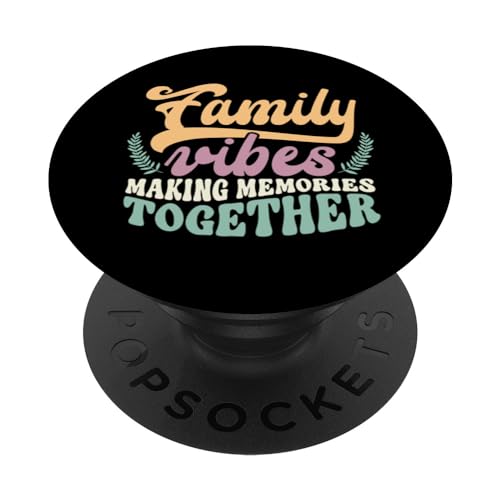 Family Vibes Memories - Groovy Vacation Family Crew Matching PopSockets PopGrip Adesivo