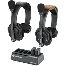 Hollyland Solidcom SE Full Duplex 2-Users ENC Noise Cancellation Wireless Intercom Headset System 1100ft Team Communication with PTT Mute Single Ear Headset for TV Film Production 2.4GHz Version