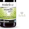 NUTRIVA Vegan D3, Integratore Alimentare a Base di Vitamina D3, Ideale per le Ossa e per il Supporto del Sistema Immunitario, Naturale, Privo di OGM, Glutine e Allergeni - 60 Compresse Masticabili