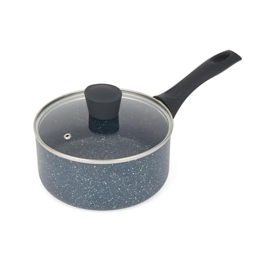 Russell Hobbs RH00845EU Nightfall Stone 18cm Fornello a doppio strato in alluminio pressato antiaderente, inclusa induzione, meno cottura dell'olio, manico in bachelite morbida, marmo blu