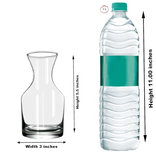Image of Combo of 2 Decorative Pot Glass Vase for Water Plants| Flower Vases for Centerpieces Living Room Kitchen Office Wedding, Clear