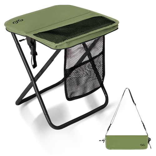 CAMDOOR Portable Collapsible Stool, 16 Inch Folding Stool Supports 400 lbs